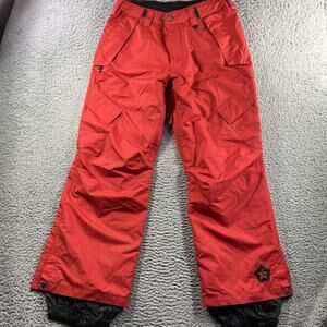 Sessions Terrain Series Snowboard Pants Mens Medium Red Cargo Waterproof Ski M